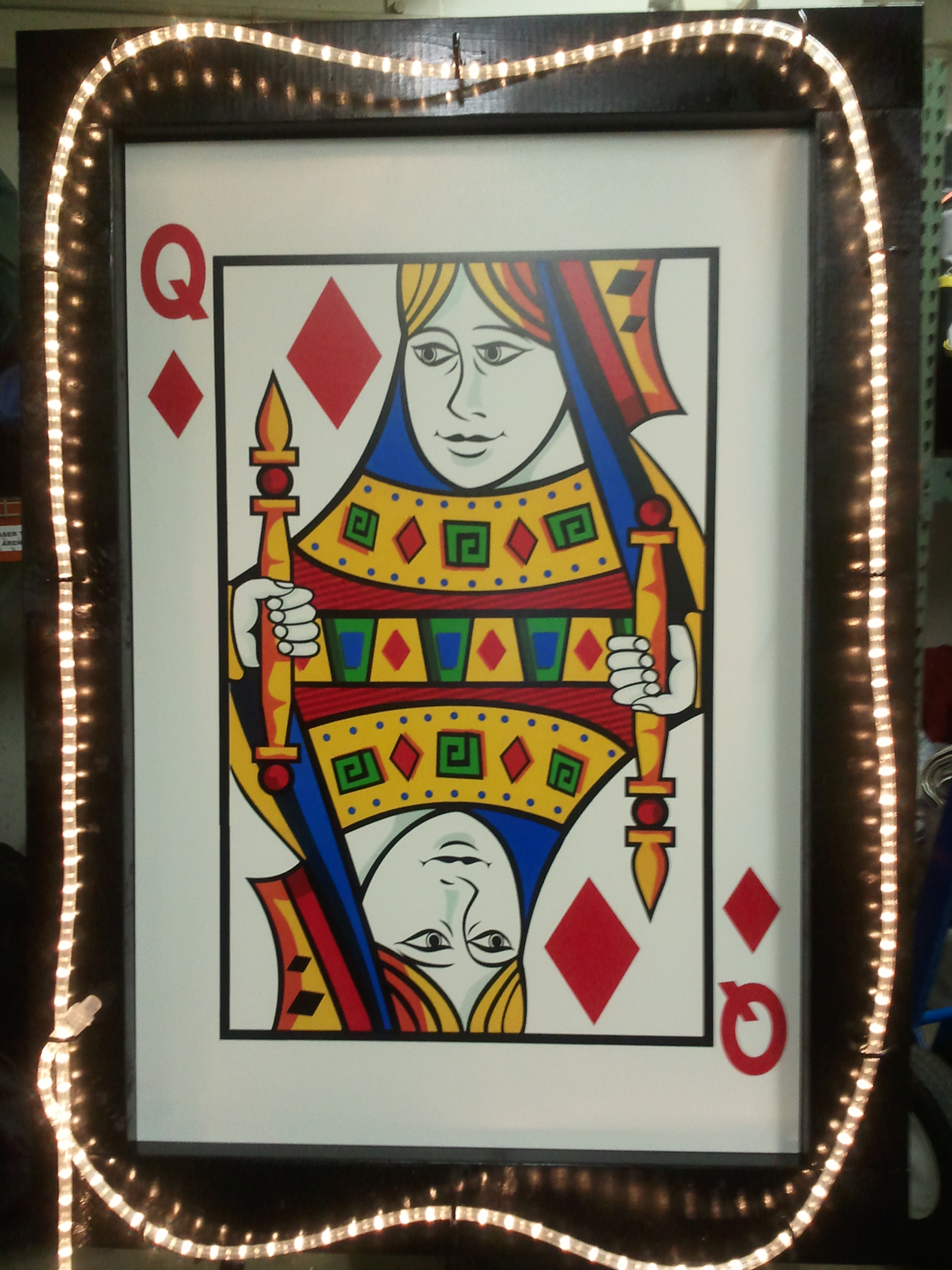 Lighted Queen Playing Card